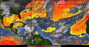 Météo tropicale : Air sec et densité de poussière dans l'air.