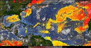 Météo tropicale : Air sec et densité de poussière dans l'air.