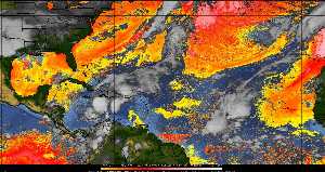Météo tropicale : Air sec et densité de poussière dans l'air.