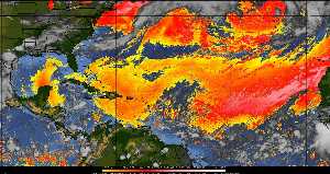 Météo tropicale : Air sec et densité de poussière dans l'air.