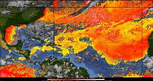 Météo tropicale : Air sec et densité de poussière dans l'air.