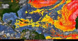 Météo tropicale : Air sec et densité de poussière dans l'air.