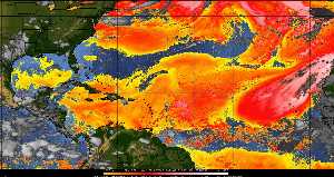 Météo tropicale : Air sec et densité de poussière dans l'air.