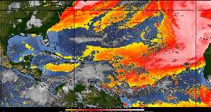 Météo tropicale : Air sec et densité de poussière dans l'air.