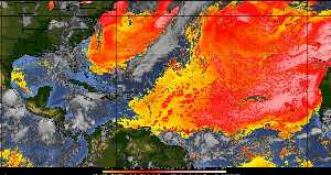 Météo tropicale : Air sec et densité de poussière dans l'air.