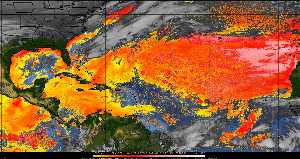 Météo tropicale : Air sec et densité de poussière dans l'air.