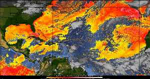 Météo tropicale : Air sec et densité de poussière dans l'air.