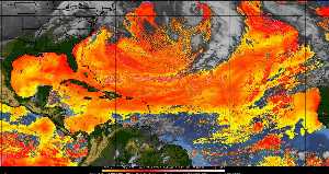 Météo tropicale : Air sec et densité de poussière dans l'air.