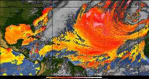 Météo tropicale : Air sec et densité de poussière dans l'air.