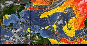 Météo tropicale : Air sec et densité de poussière dans l'air.
