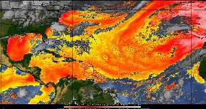 Météo tropicale : Air sec et densité de poussière dans l'air.