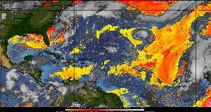 Météo tropicale : Air sec et densité de poussière dans l'air.
