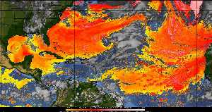 Météo tropicale : Air sec et densité de poussière dans l'air.