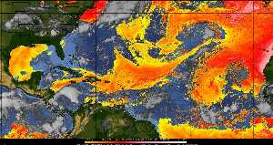 Météo tropicale : Air sec et densité de poussière dans l'air.