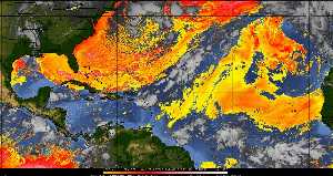 Météo tropicale : Air sec et densité de poussière dans l'air.