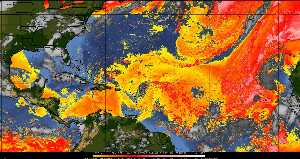 Météo tropicale : Air sec et densité de poussière dans l'air.