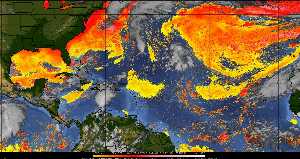 Météo tropicale : Air sec et densité de poussière dans l'air.