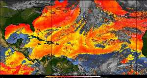 Météo tropicale : Air sec et densité de poussière dans l'air.