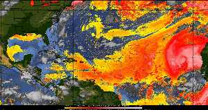 Météo tropicale : Air sec et densité de poussière dans l'air.