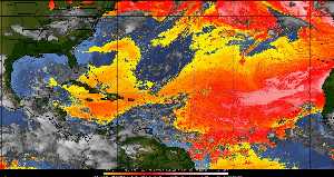 Météo tropicale : Air sec et densité de poussière dans l'air.