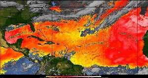Météo tropicale : Air sec et densité de poussière dans l'air.