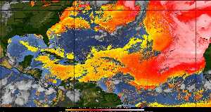 Météo tropicale : Air sec et densité de poussière dans l'air.