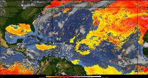 Météo tropicale : Air sec et densité de poussière dans l'air.