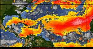 Météo tropicale : Air sec et densité de poussière dans l'air.