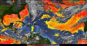 Météo tropicale : Air sec et densité de poussière dans l'air.