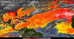 Météo tropicale : Air sec et densité de poussière dans l'air.