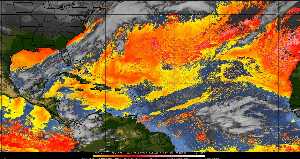 Météo tropicale : Air sec et densité de poussière dans l'air.
