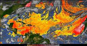 Météo tropicale : Air sec et densité de poussière dans l'air.