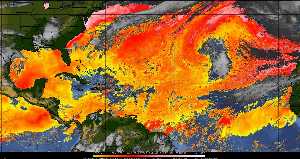 Météo tropicale : Air sec et densité de poussière dans l'air.