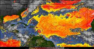 Météo tropicale : Air sec et densité de poussière dans l'air.