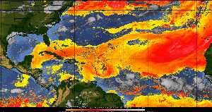 Météo tropicale : Air sec et densité de poussière dans l'air.