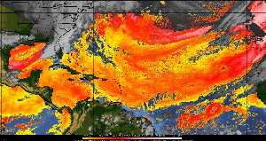 Météo tropicale : Air sec et densité de poussière dans l'air.