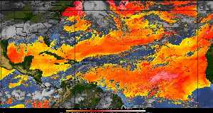 Météo tropicale : Air sec et densité de poussière dans l'air.