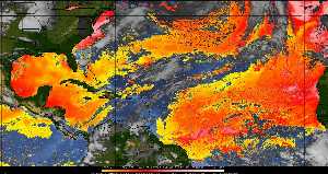 Météo tropicale : Air sec et densité de poussière dans l'air.