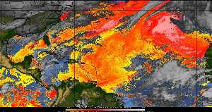 Météo tropicale : Air sec et densité de poussière dans l'air.