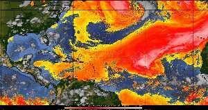 Météo tropicale : Air sec et densité de poussière dans l'air.