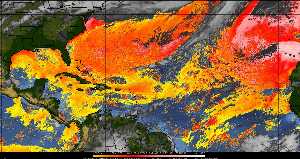 Météo tropicale : Air sec et densité de poussière dans l'air.