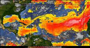Météo tropicale : Air sec et densité de poussière dans l'air.