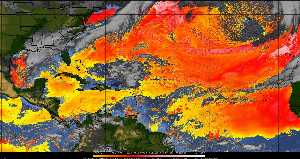 Météo tropicale : Air sec et densité de poussière dans l'air.