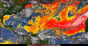Météo tropicale : Air sec et densité de poussière dans l'air.