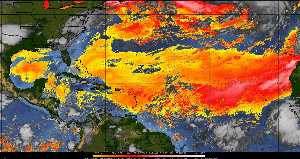 Météo tropicale : Air sec et densité de poussière dans l'air.