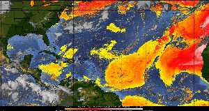Météo tropicale : Air sec et densité de poussière dans l'air.