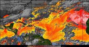 Météo tropicale : Air sec et densité de poussière dans l'air.