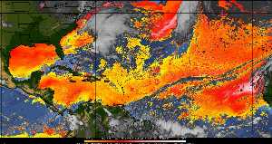 Météo tropicale : Air sec et densité de poussière dans l'air.