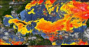 Météo tropicale : Air sec et densité de poussière dans l'air.
