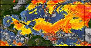 Météo tropicale : Air sec et densité de poussière dans l'air.